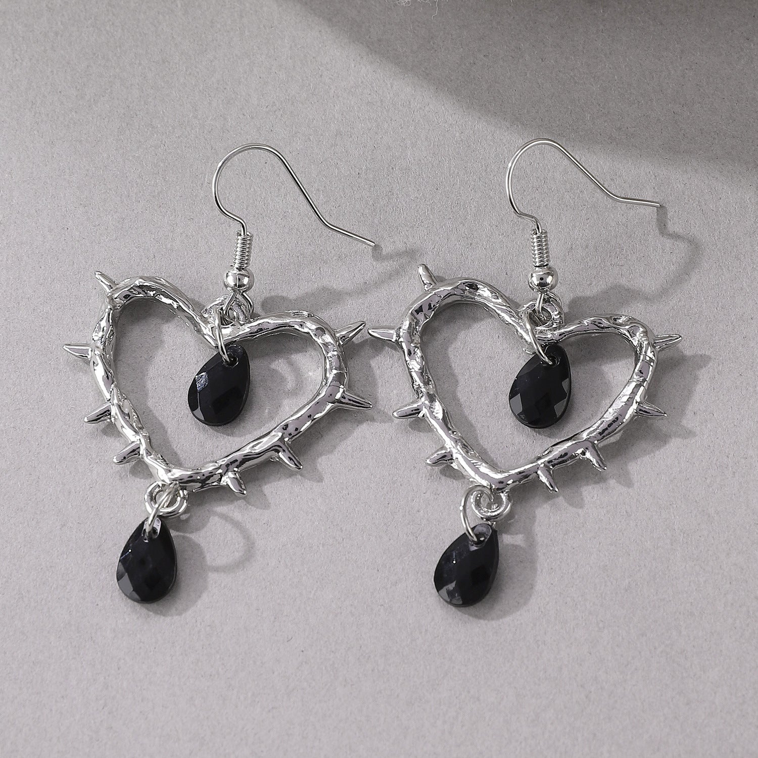 Wholesale Fashionable Handmade Thorn Heart Cross Earrings